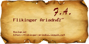 Flikinger Ariadné névjegykártya